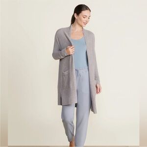 Barefoot Dreams Cozy bamboo Chic Women's small Cardigan pocket Sweater pewter